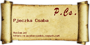 Pjeczka Csaba névjegykártya